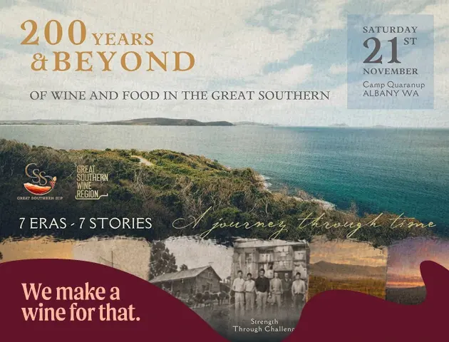 a poster with a landscape and ocean